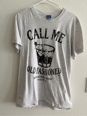 Call Me Old Fashioned Graphic Tee - Light Gray